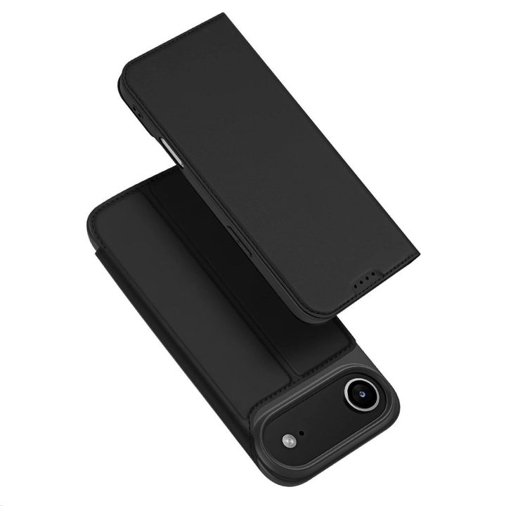 Dėklas telefonui juodas su atvartu ir kortelių skyreliu iPhone 17 Air