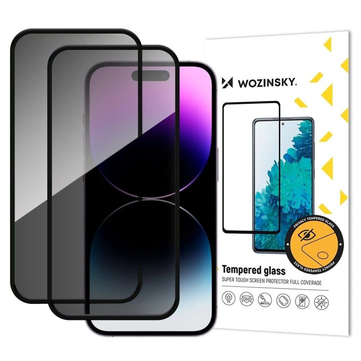 Privatumo stikliukas iPhone 17 / 16 Pro, grūdintas stiklas 2 vnt.