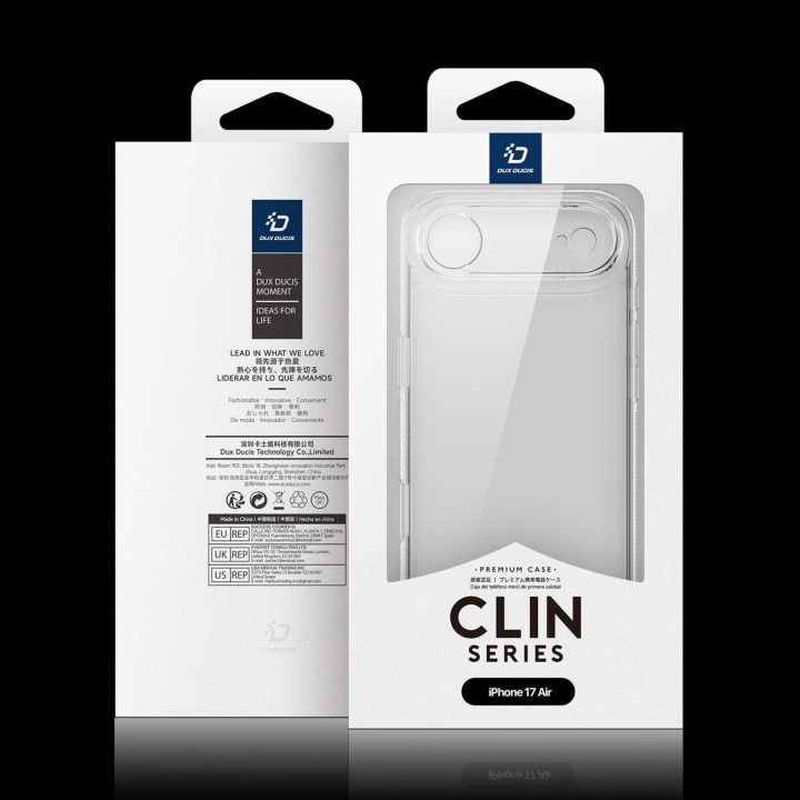 Permatomas dėklas telefonui iPhone 17 Air iš TPU plastiko Clin