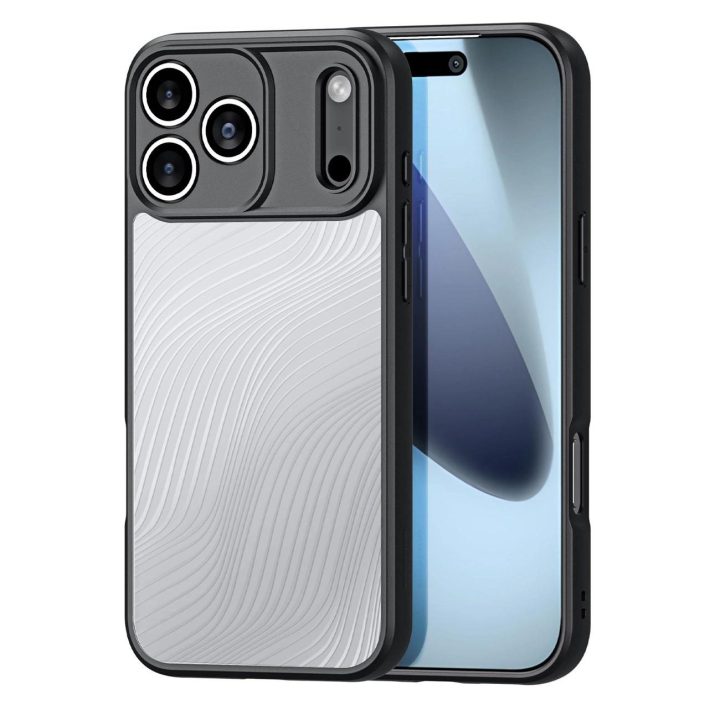 Dėklas telefonui juodas su reljefiniu paviršiumi iPhone 17 Pro Max Aimo