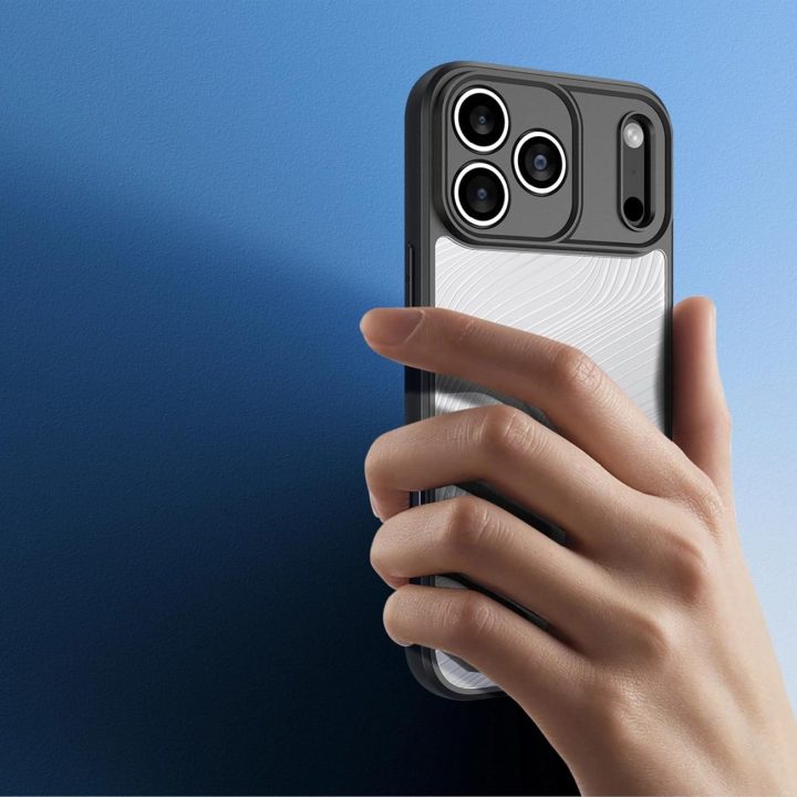 Dėklas telefonui juodas su reljefiniu paviršiumi iPhone 17 Pro Max Aimo