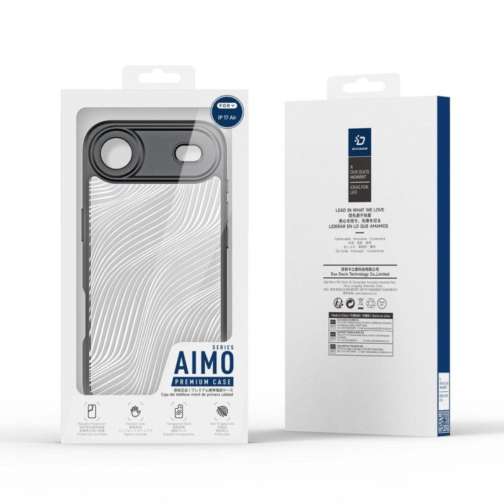 Dėklas telefonui juodas su baltu reljefiniu paviršiumi iPhone 17 Air Aimo