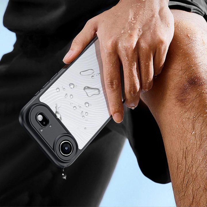 Dėklas telefonui juodas su baltu reljefiniu paviršiumi iPhone 17 Air Aimo