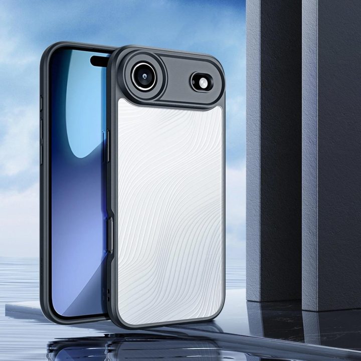 Dėklas telefonui juodas su baltu reljefiniu paviršiumi iPhone 17 Air Aimo
