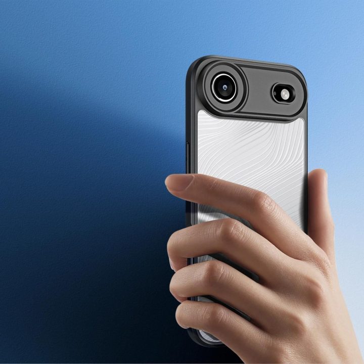 Dėklas telefonui juodas su baltu reljefiniu paviršiumi iPhone 17 Air Aimo