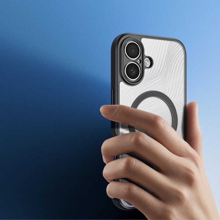 Dėklas telefonui juodas su magnetiniu žiedu iPhone 17 Aimo