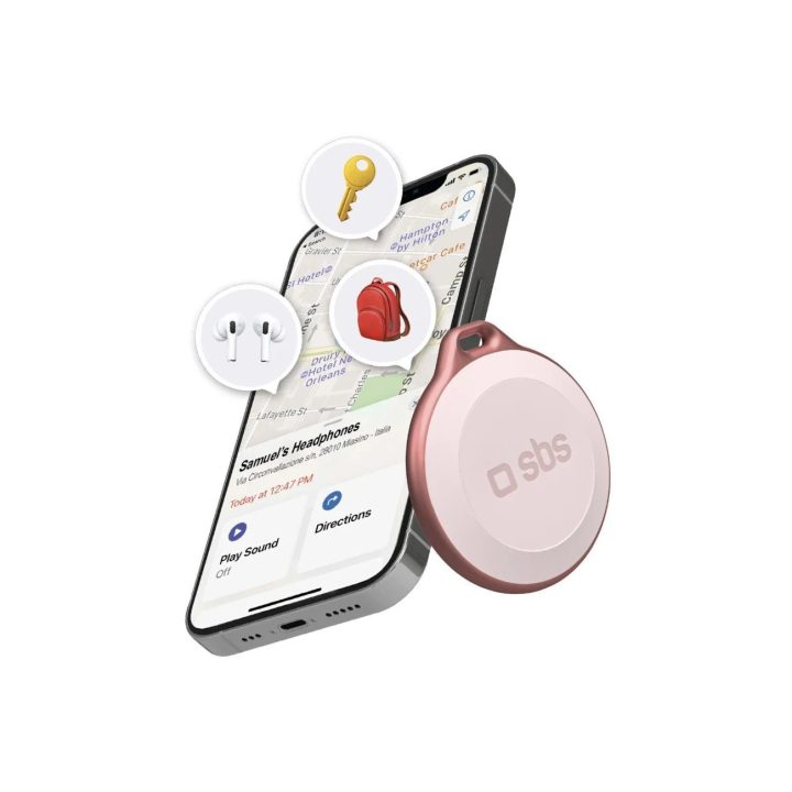 Lokatorius rožinis atsparus vandeniui su Apple Find My funkcija SBS