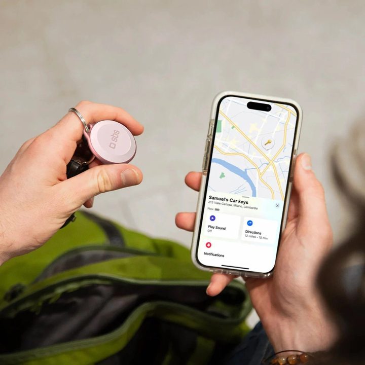 Lokatorius rožinis atsparus vandeniui su Apple Find My funkcija SBS