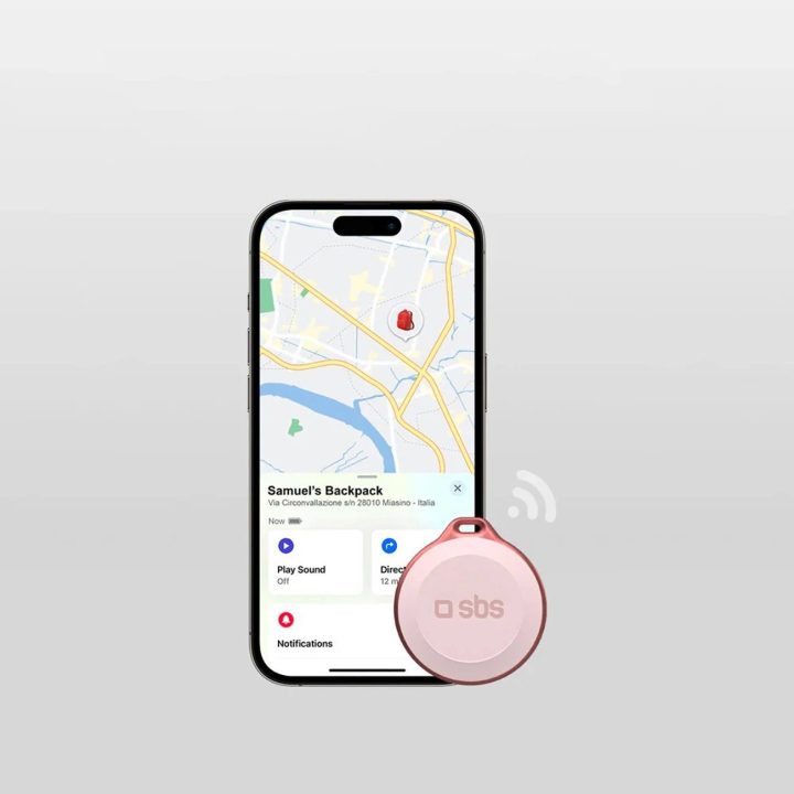 Lokatorius rožinis atsparus vandeniui su Apple Find My funkcija SBS