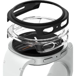Dėklas laikrodžiui skaidrus-juodas Samsung Galaxy Watch 8 44 mm Ringke