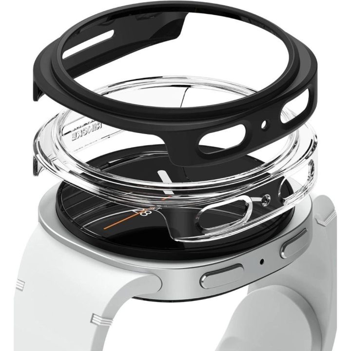 Dėklas laikrodžiui skaidrus-juodas Samsung Galaxy Watch 8 44 mm Ringke