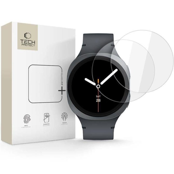 Grūdintas stiklas laikrodžiui Samsung Galaxy Watch 8 44 mm, skaidrus, 2 vnt.,