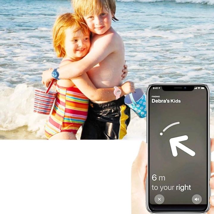 Dirželis vaikams su spalvingu dizainu Apple AirTag 1/2, 2 vnt.,