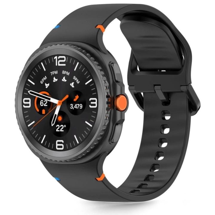 Dirželis laikrodžiui juodas silikoninis Samsung Galaxy Watch 40–46 mm