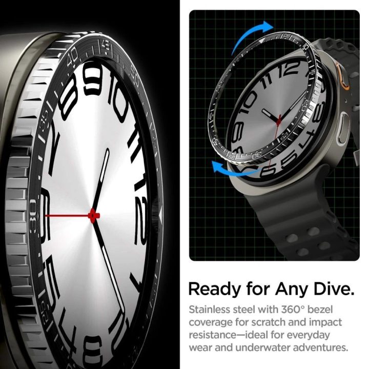 Dėklas laikrodžiui juodas apsauginis Samsung Galaxy Watch 8 44mm Spigen