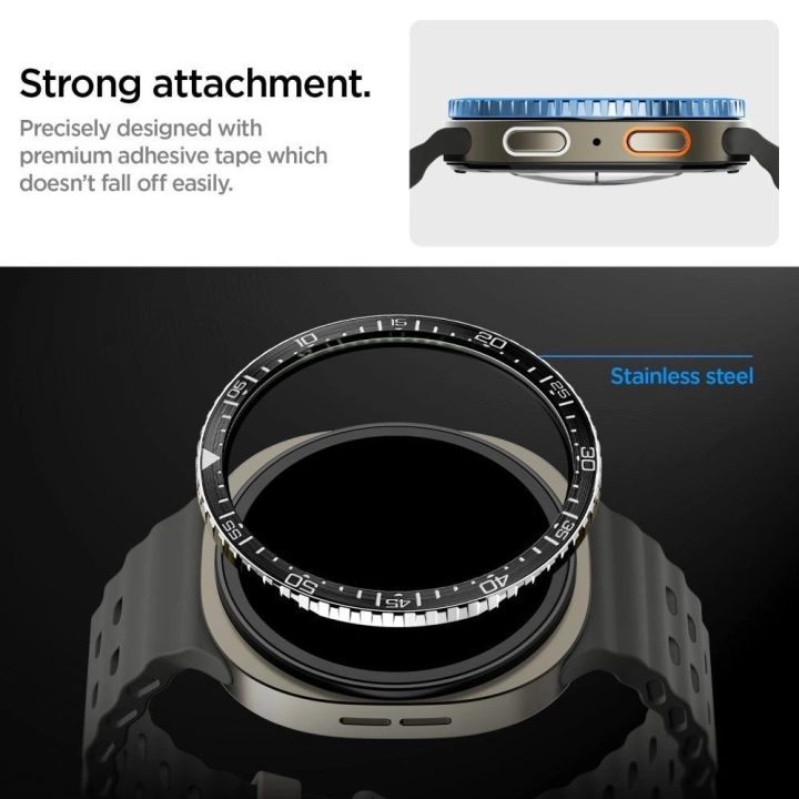 Dėklas laikrodžiui juodas apsauginis Samsung Galaxy Watch 8 44mm Spigen
