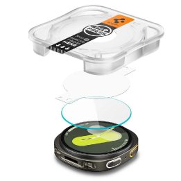 Grūdintas stiklas laikrodžiui Samsung Galaxy Watch 8 40 mm, skaidrus, Spigen
