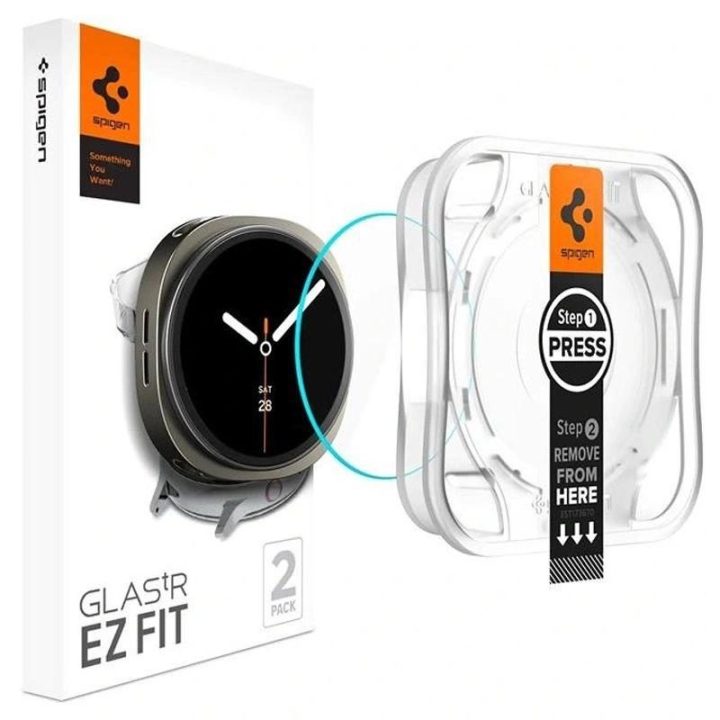 Grūdintas stiklas laikrodžiui Samsung Galaxy Watch 8 40 mm, skaidrus, Spigen