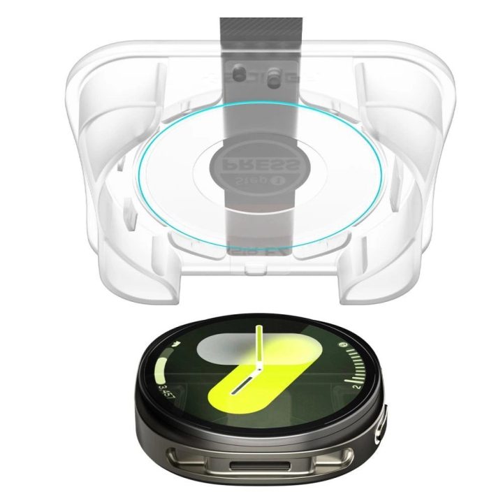 Grūdintas stiklas laikrodžiui Samsung Galaxy Watch 8 44 mm, skaidrus, Spigen