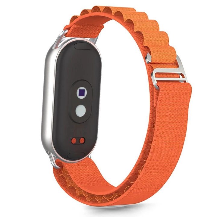 Dirželis oranžinis nailoninis Xiaomi apyrankei Smart Band 8/9/10 –