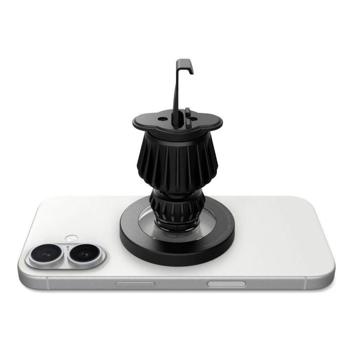 Automobilinis laikiklis telefonui su MagSafe, juodas, tvirtinamas grotelėse – Spigen