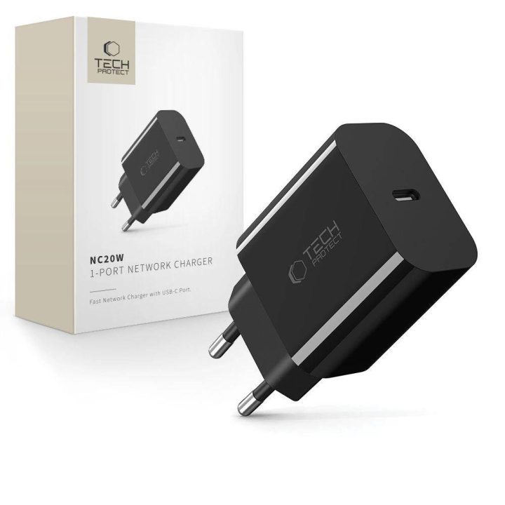 Kroviklis USB-C juodas su greitu įkrovimu 20W