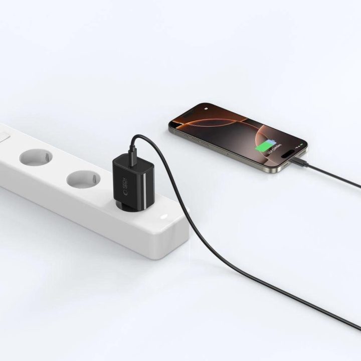 Kroviklis USB-C juodas su greitu įkrovimu 20W