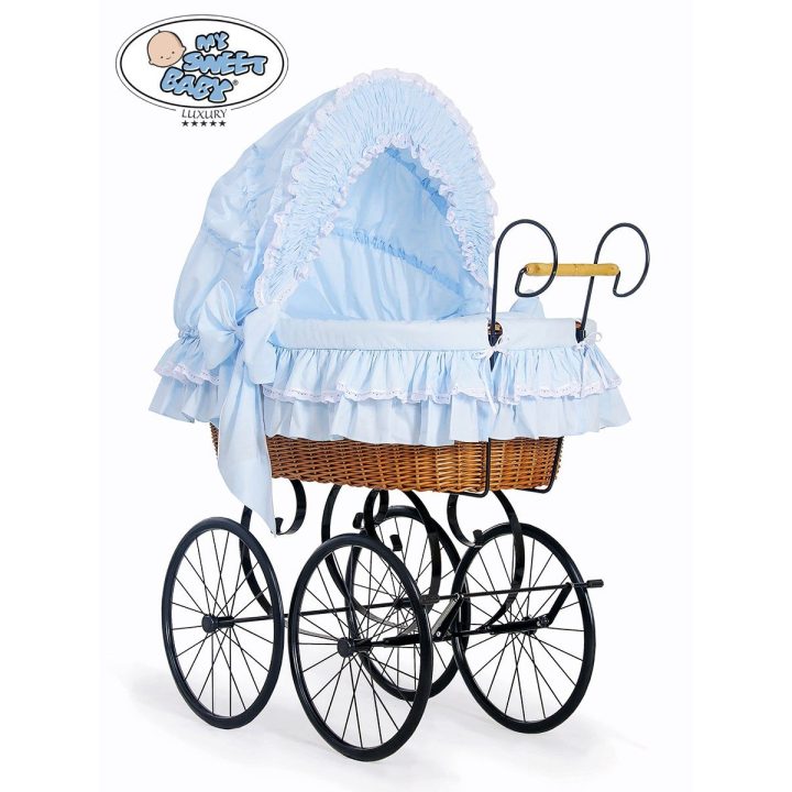 Užvalkalų komplektas kūdikio lopšiui, žydras medvilninis 4 dalių – My Sweet Baby