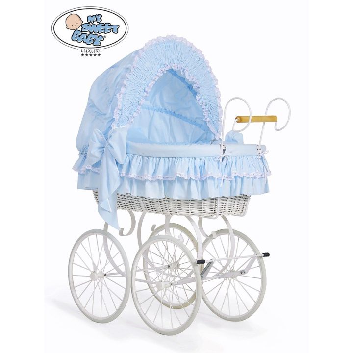 Užvalkalų komplektas kūdikio lopšiui, žydras medvilninis 4 dalių – My Sweet Baby