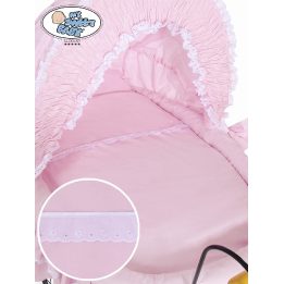 Užvalkalų komplektas lopšiui rožinis medvilninis 4 dalių My Sweet Baby
