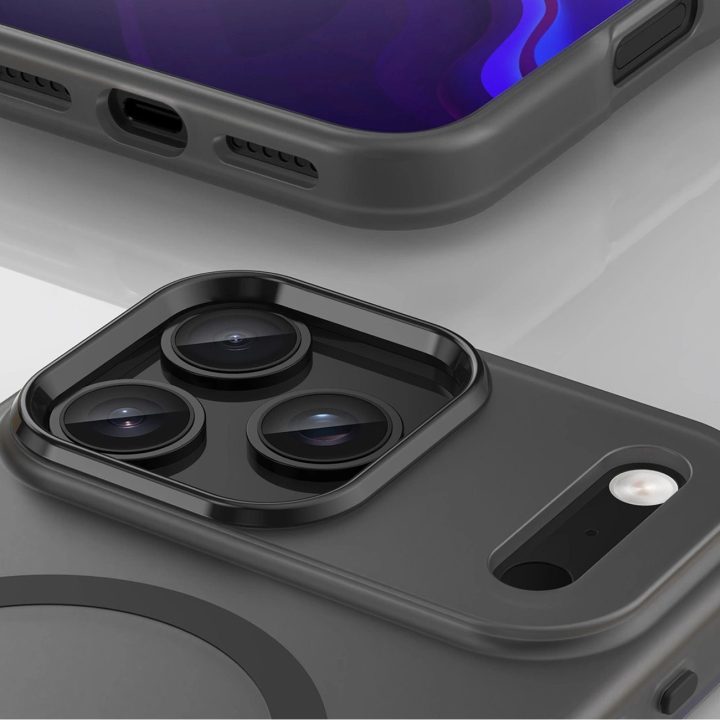 Dėklas juodas matinio paviršiaus su MagSafe iPhone 17 Pro Magnetic Abrasive