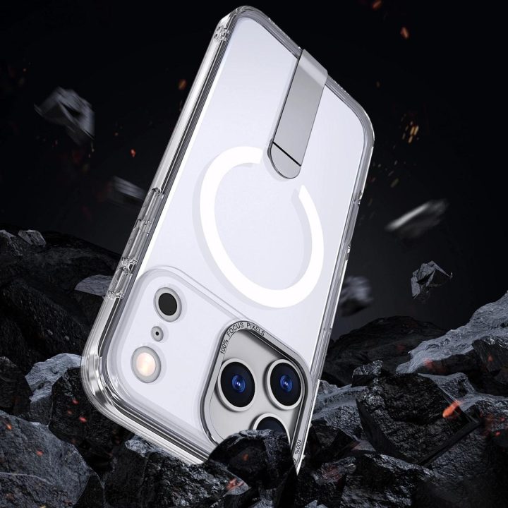 Dėklas skaidrus su atrama ir MagSafe iPhone 17 Pro Hybrid Armor X