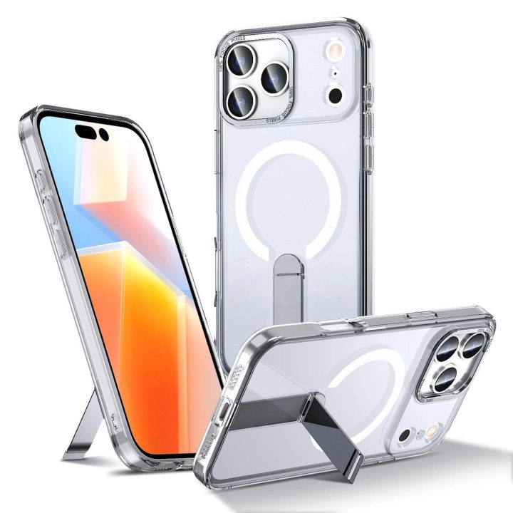 Dėklas skaidrus su atrama ir MagSafe iPhone 17 Pro Hybrid Armor X