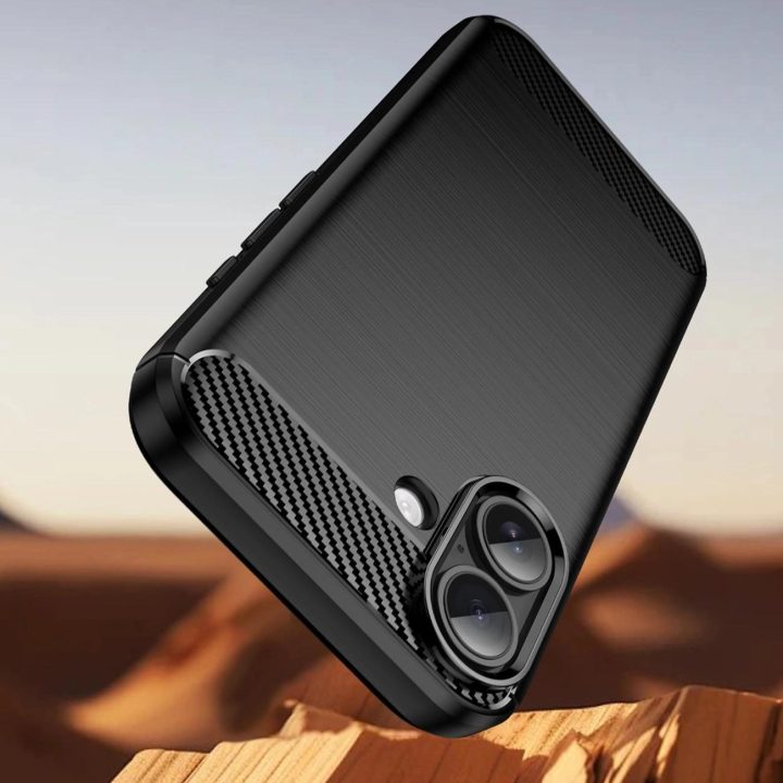 Dėklas juodas anglies pluošto iPhone 17 apsaugai Carbon Case
