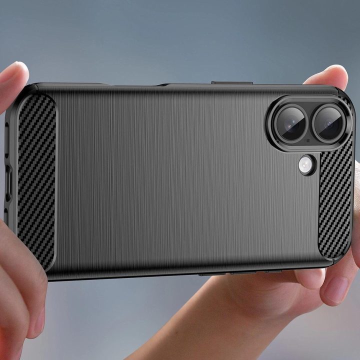 Dėklas juodas anglies pluošto iPhone 17 apsaugai Carbon Case