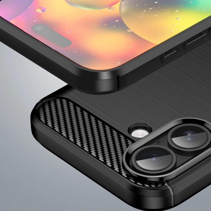 Dėklas juodas anglies pluošto iPhone 17 apsaugai Carbon Case