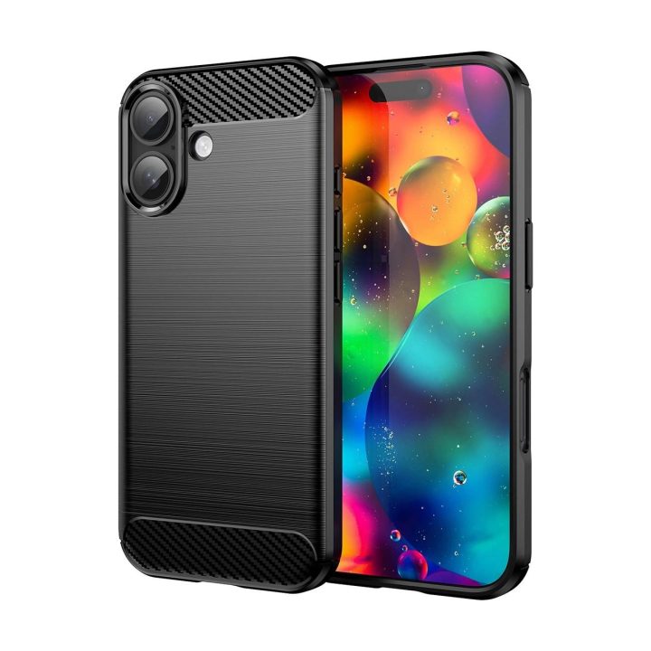 Dėklas juodas anglies pluošto iPhone 17 apsaugai Carbon Case