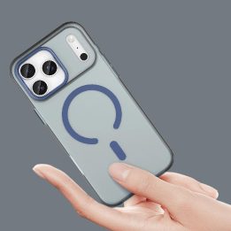 Dėklas iPhone 17 Pro matinis mėlynas su MagSafe palaikymu Magnetic Abrasive