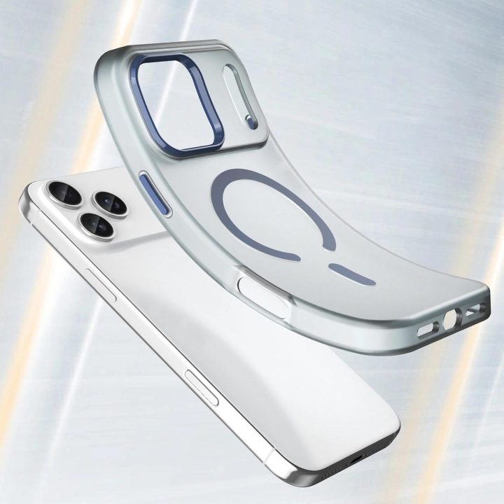 Dėklas iPhone 17 Pro matinis mėlynas su MagSafe palaikymu Magnetic Abrasive