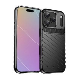 Apsauginis dėklas iPhone 17 Pro juodas su dangteliu Thunder Case
