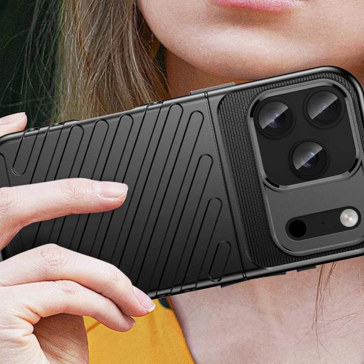Apsauginis dėklas iPhone 17 Pro juodas su dangteliu Thunder Case