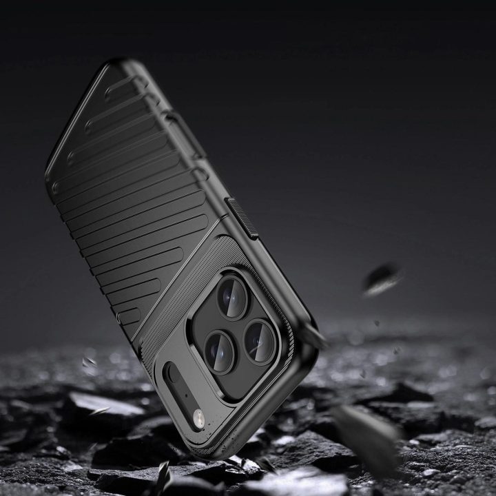 Apsauginis dėklas iPhone 17 Pro juodas su dangteliu Thunder Case