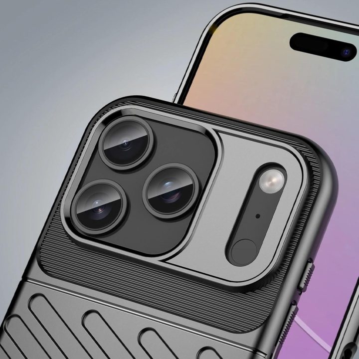 Apsauginis dėklas iPhone 17 Pro juodas su dangteliu Thunder Case