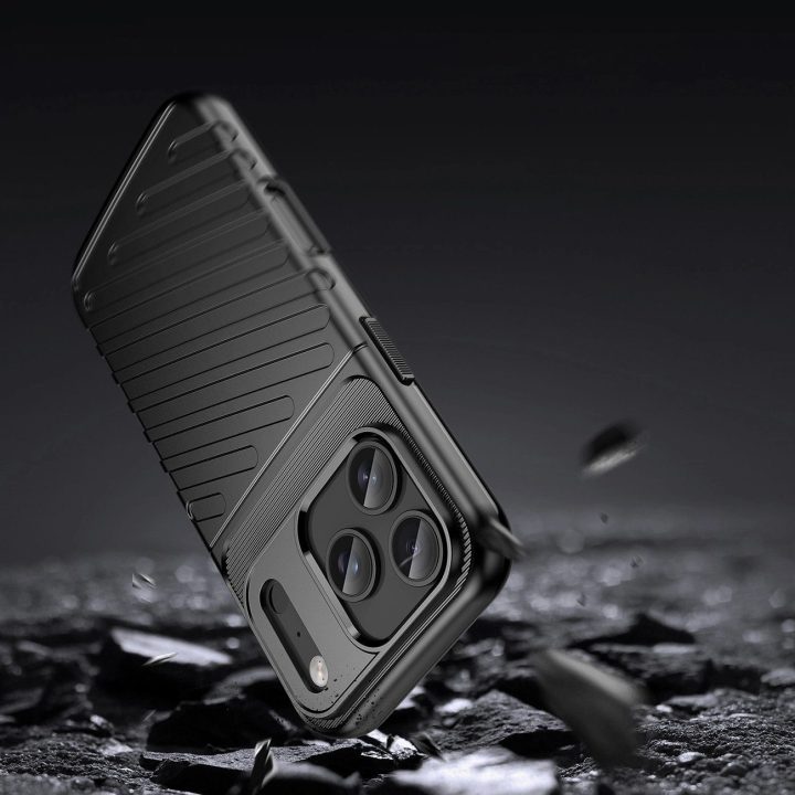 Dėklas juodas atsparus smūgiams iPhone 17 Pro Max Thunder Case