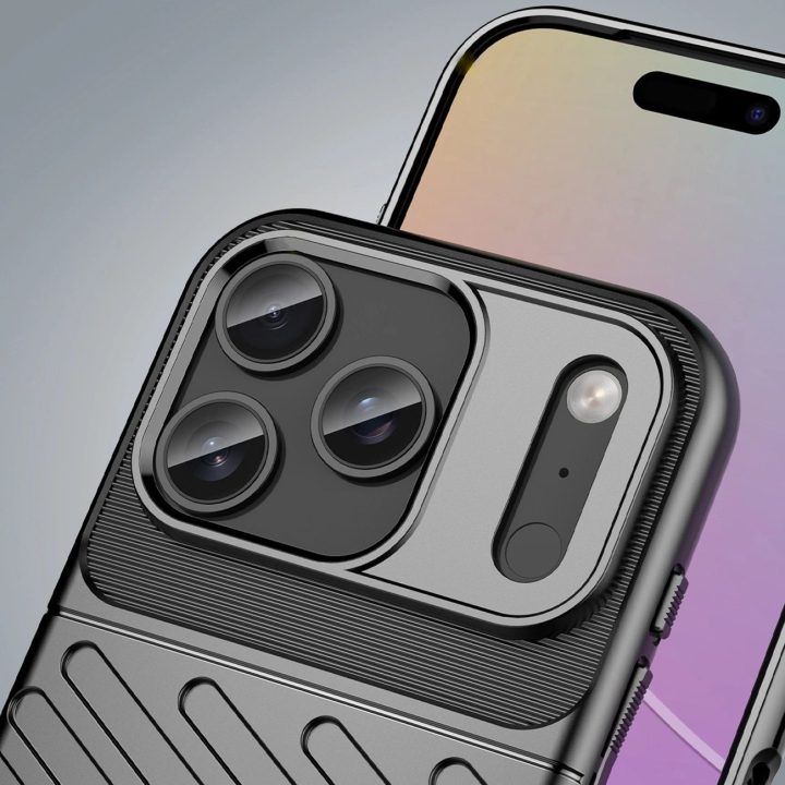 Dėklas juodas atsparus smūgiams iPhone 17 Pro Max Thunder Case