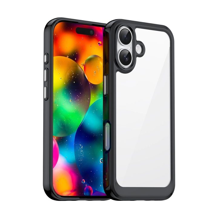 Dėklas juodas permatomas apsauginis iPhone 17 telefonui Outer Space