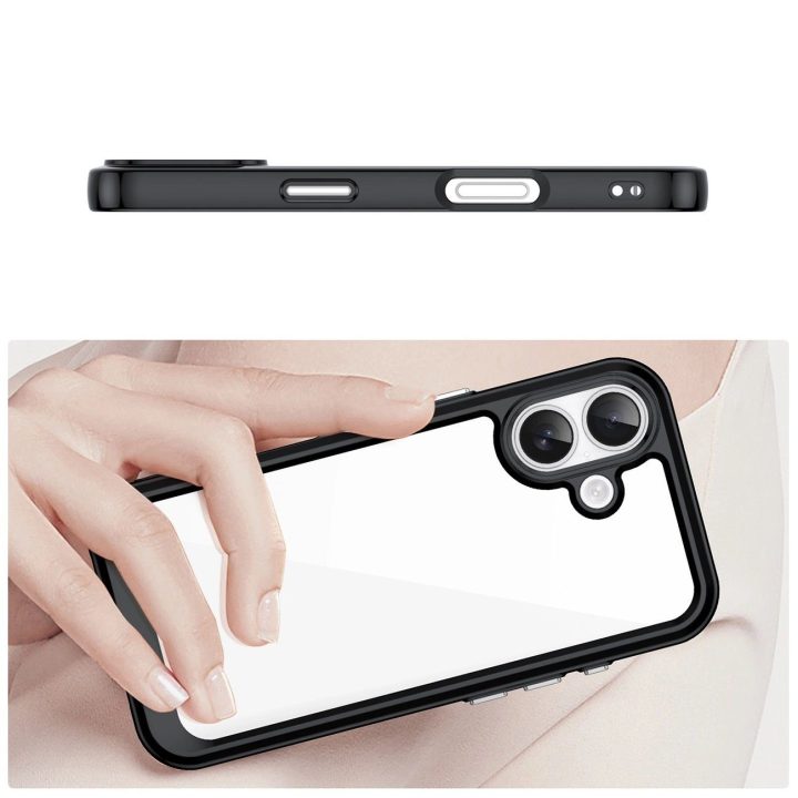 Dėklas juodas permatomas apsauginis iPhone 17 telefonui Outer Space