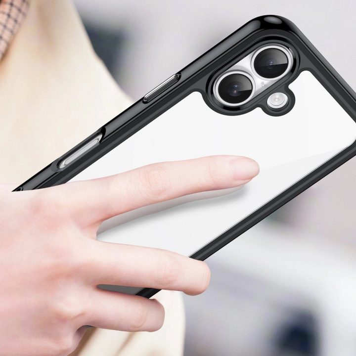 Dėklas juodas permatomas apsauginis iPhone 17 telefonui Outer Space