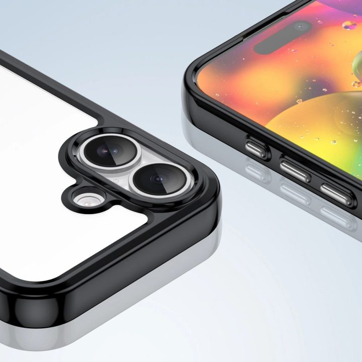 Dėklas juodas permatomas apsauginis iPhone 17 telefonui Outer Space