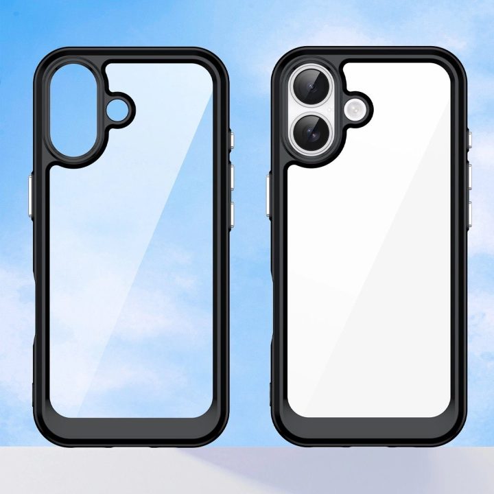 Dėklas juodas permatomas apsauginis iPhone 17 telefonui Outer Space
